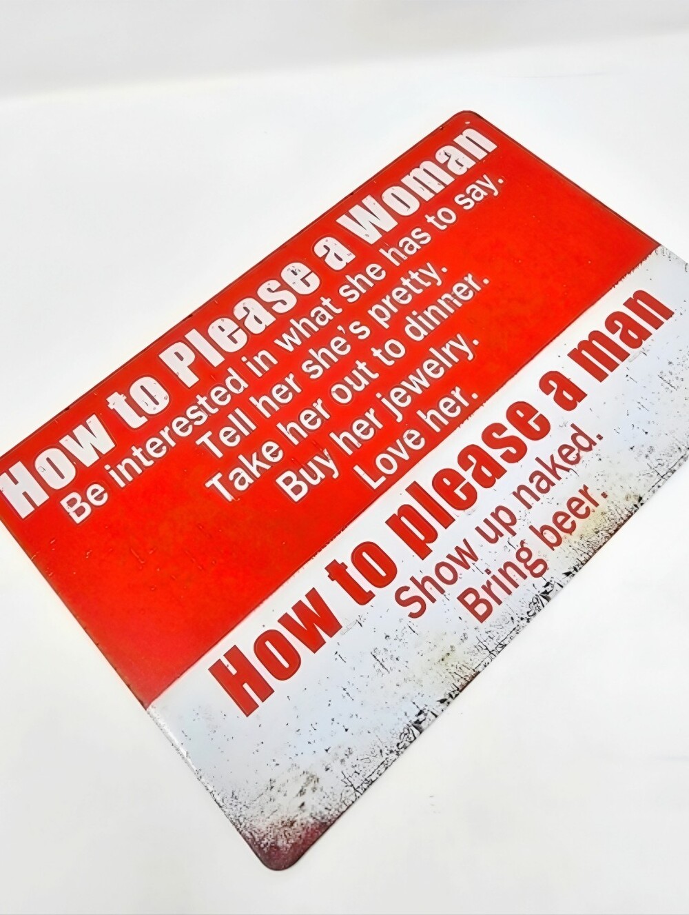 Vintage How To Please A Woman Man Funny Metal Sign Retro Bar Garage Wall Decor